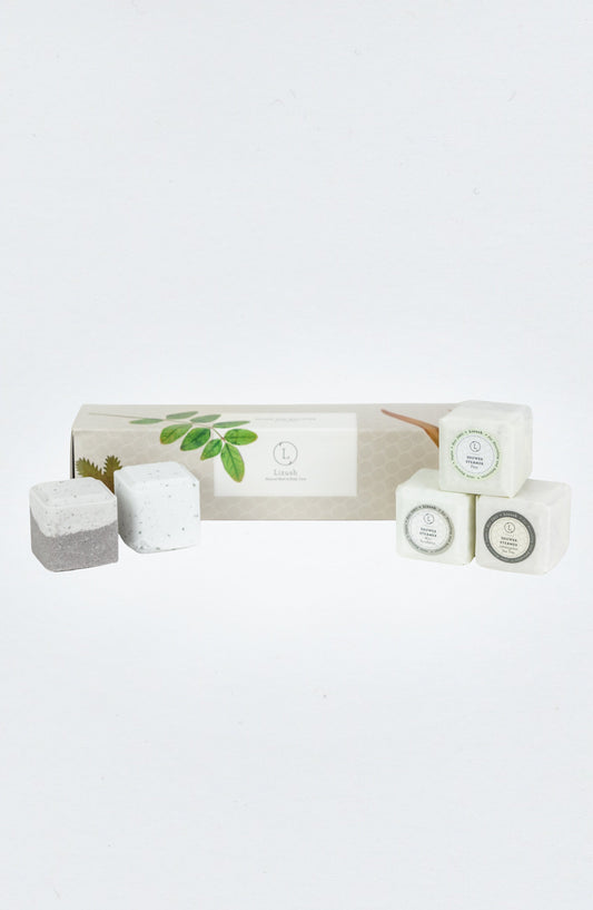 Other view of Earthy Shower Steamer Gift Box - 5 natural aromatherapy shower fizzies overview | Lizush