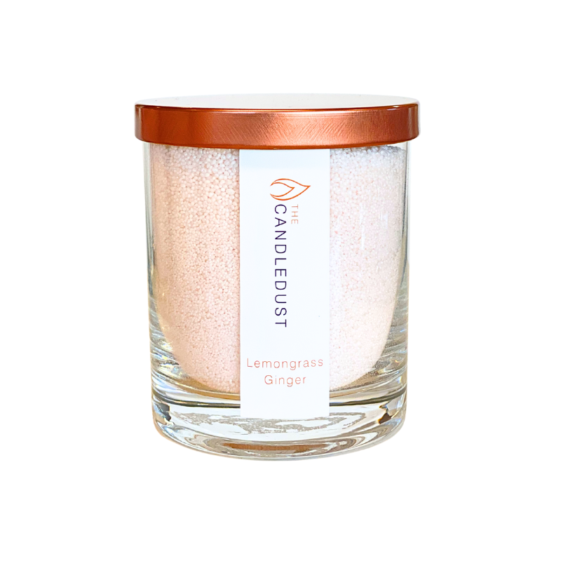 Powdered candle in glass 160g with natural vegetable wax – Lemongrass Ginger