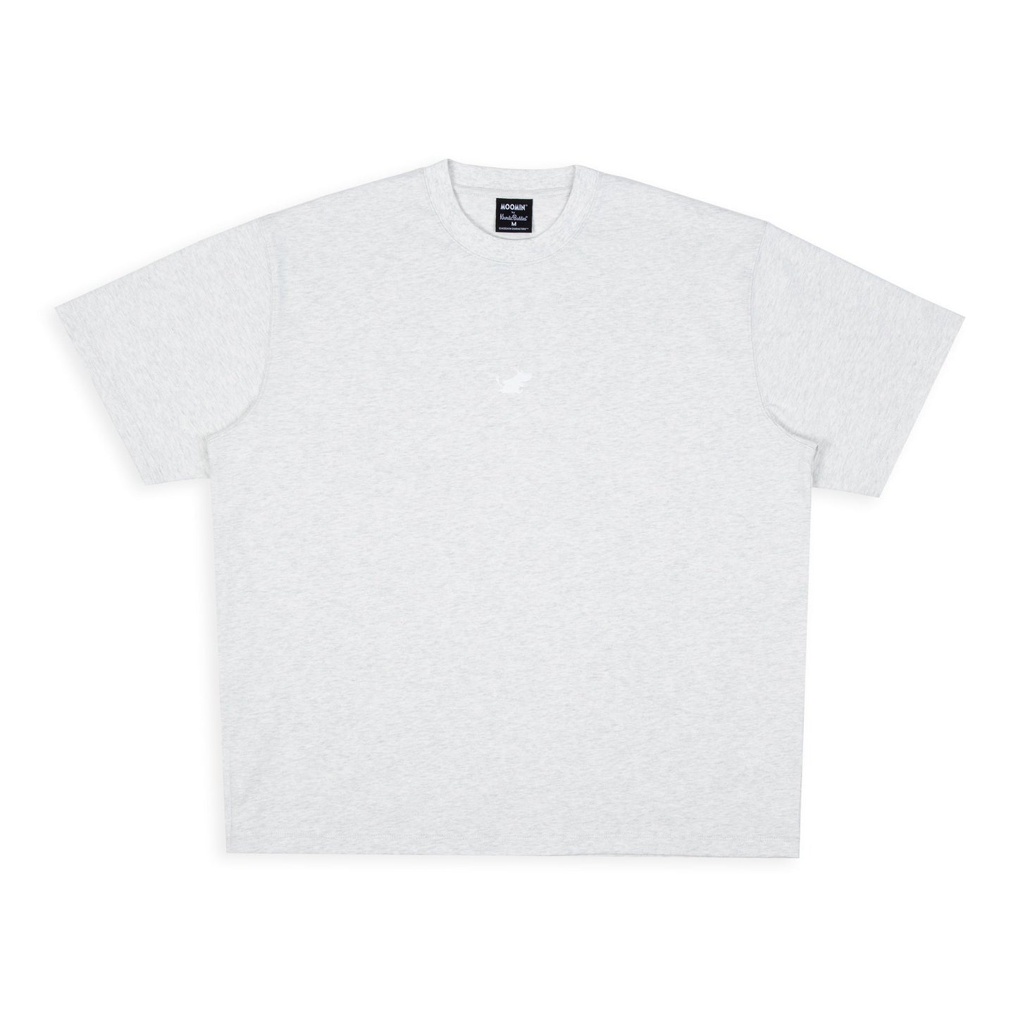 Front view of the Moomin Classics Heavy T-Shirt Melange Grey - Official Nordicbuddies apparel.