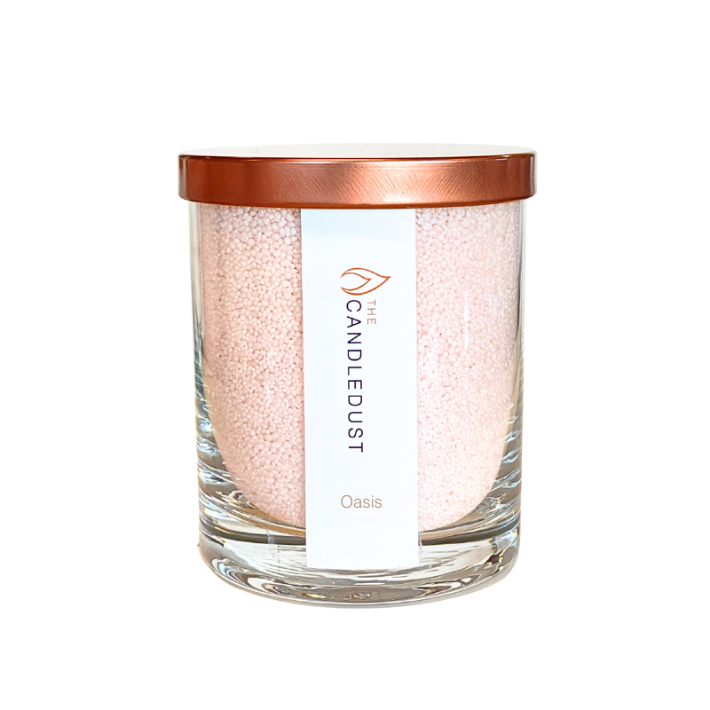 Powdered candle in glass 160g with natural vegetable wax - Oasis