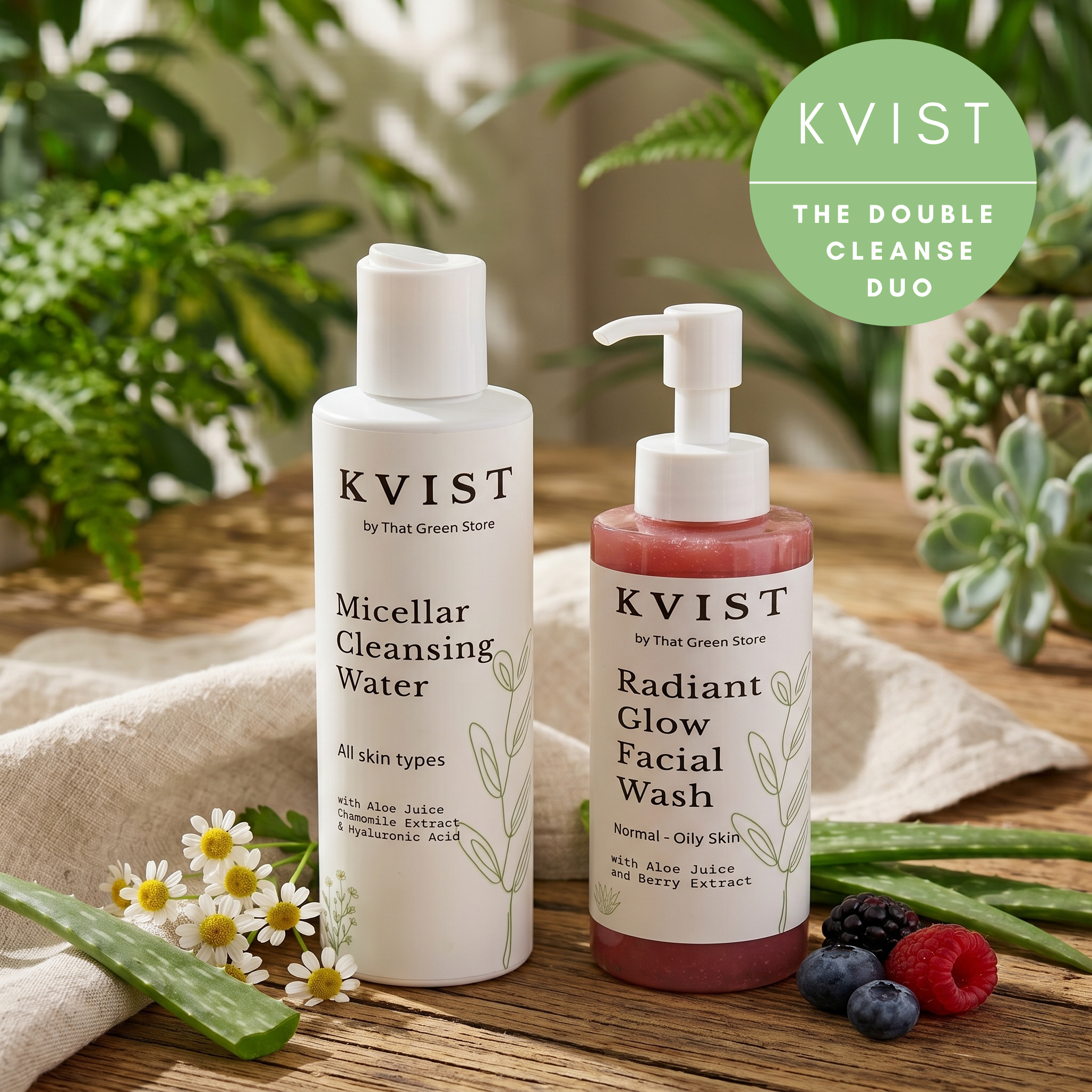 KVIST Double Cleanse Duo | Micellar Water & Facial Wash Set – That