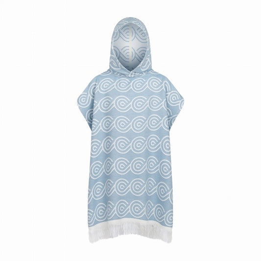 Highly absorbent bamboo viscose hooded towel for kids Light Blue