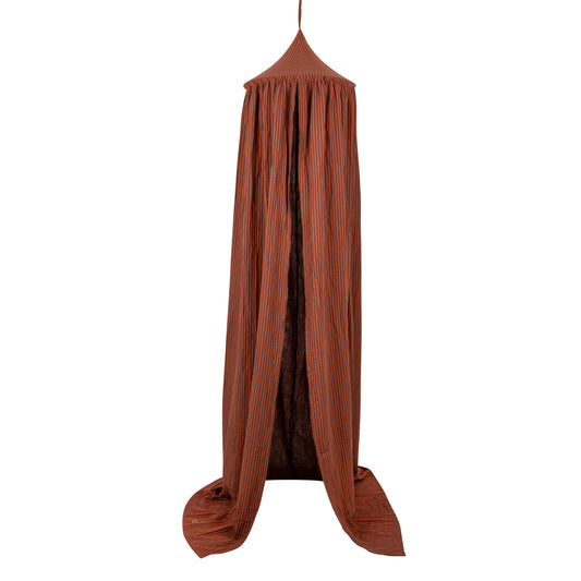 Moi Mili natural cotton canopy with brown stripes