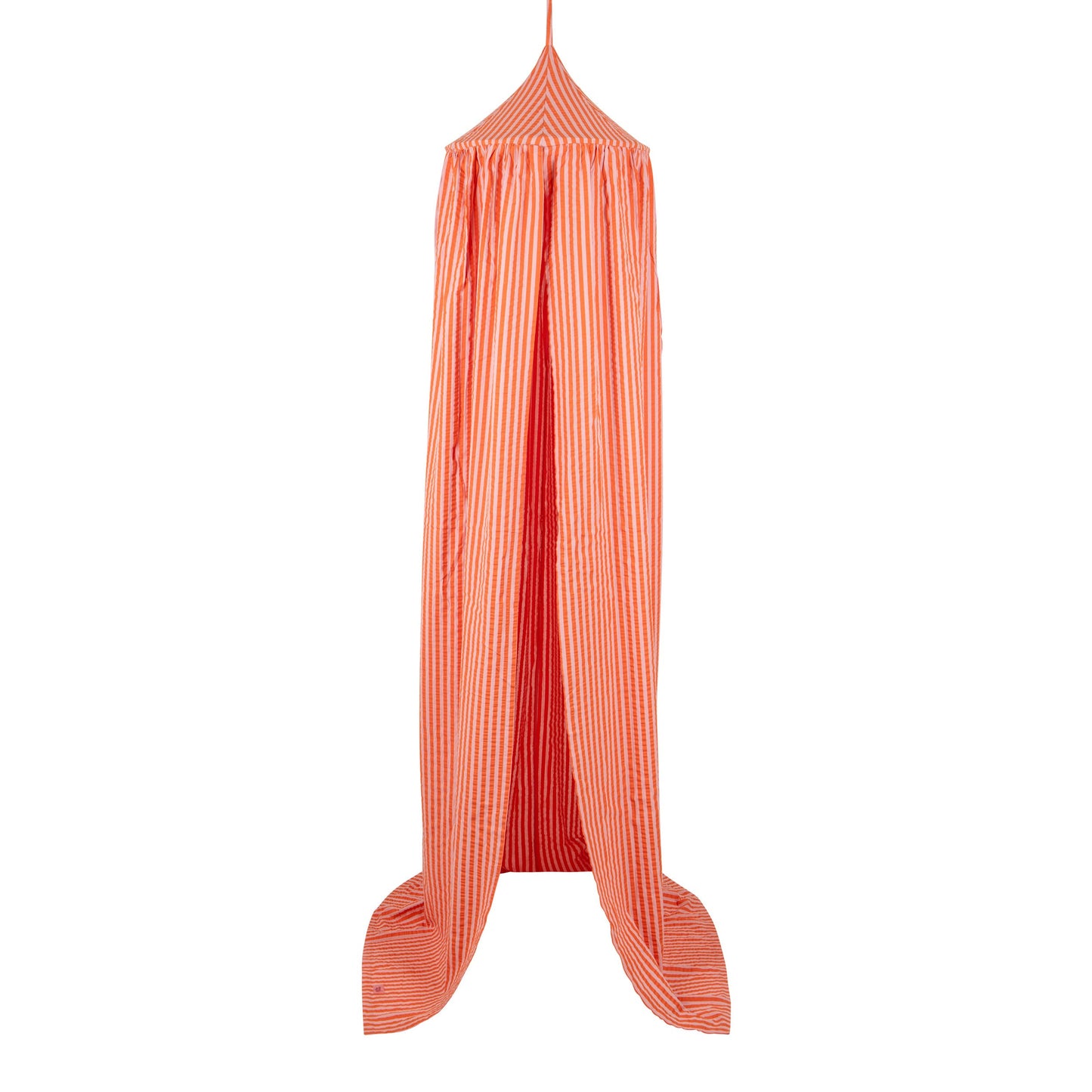 Moi Mili premium cotton canopy with pink and orange stripes