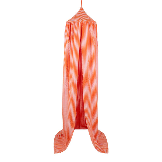 Moi Mili premium cotton canopy with pink and orange stripes