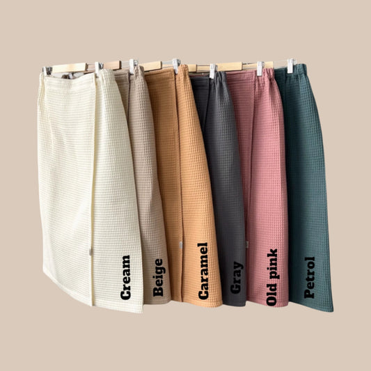 Women's Organic Waffle Cotton Sauna Wrap Towels in All Color Variants | NUSS