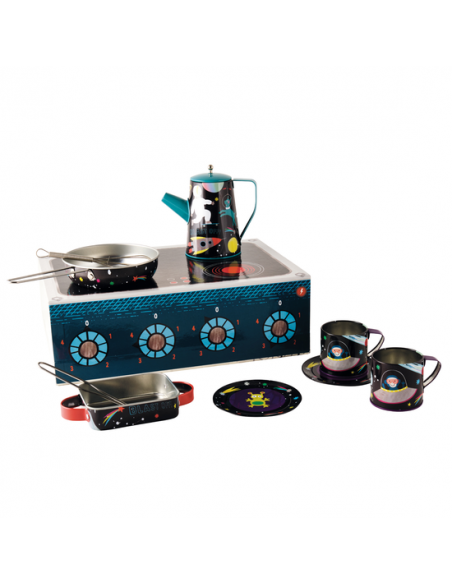 Unboxing of Floss and Rock Tea and Cooking Set for Kids - Space, interactive musical tea set for children, perfect for imaginative role-play and tea parties.