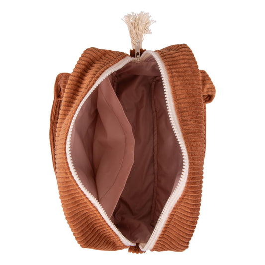 Internal View Moi Mili Make-Up Bag Set of 2 Caramel - 100% cotton handmade duo