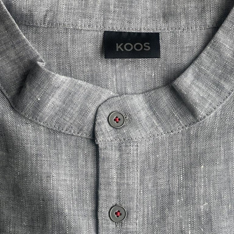 Linen Men's Dress - Blue / Gray