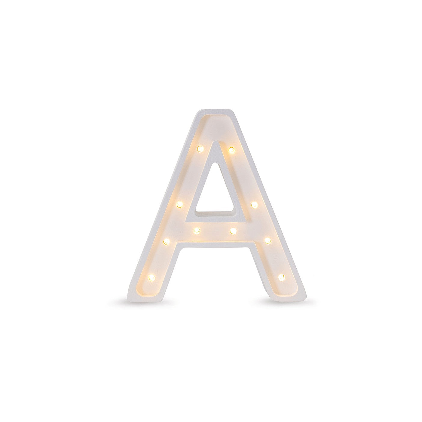 Little Lights Letter A Lamp - Personalized handmade wooden initial night light