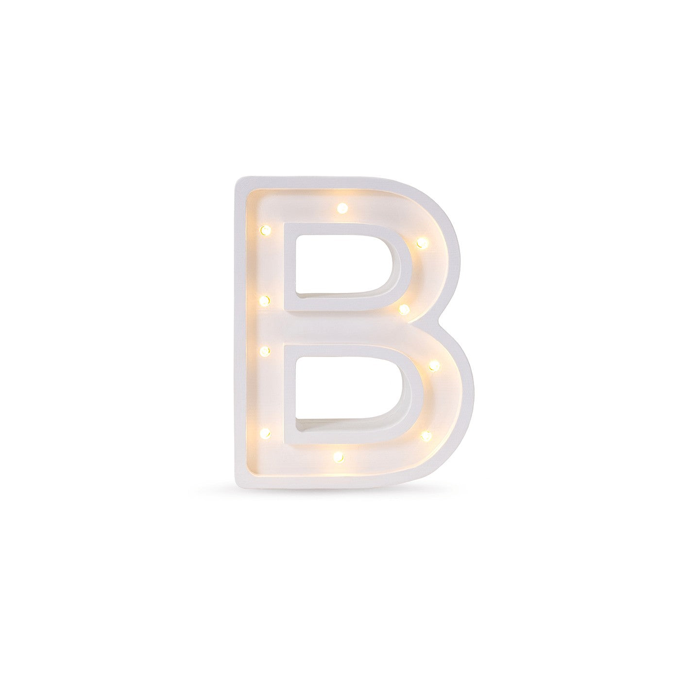 Little Lights Letter B Lamp - Personalized handmade wooden initial night light