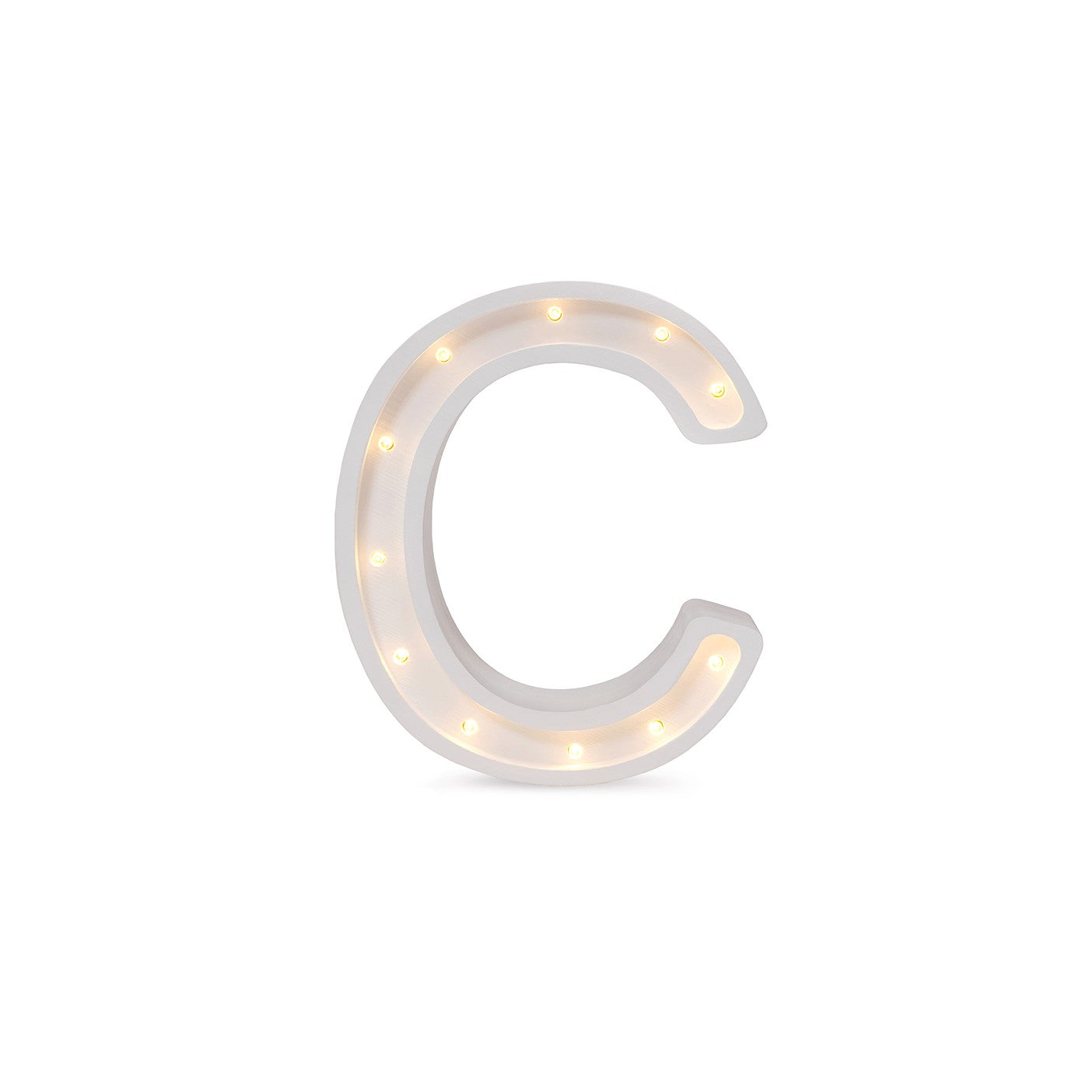 Little Lights Letter C Lamp - Personalized handmade wooden initial night light