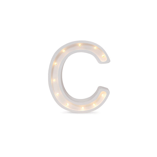 Little Lights Letter C Lamp - Personalized handmade wooden initial night light