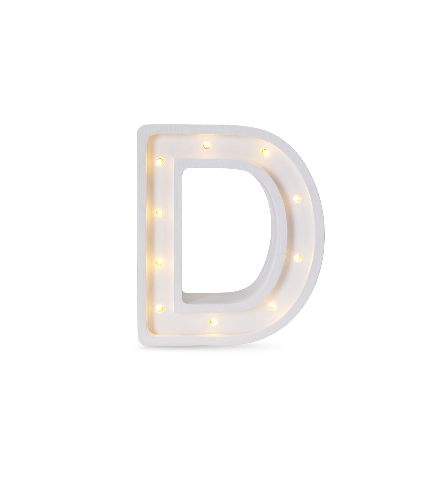 Little Lights Letter D Lamp - Personalized handmade wooden initial night light