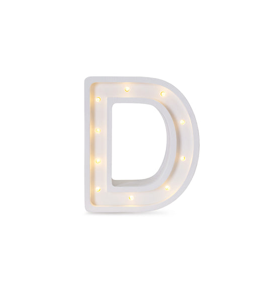 Little Lights Letter D Lamp - Personalized handmade wooden initial night light