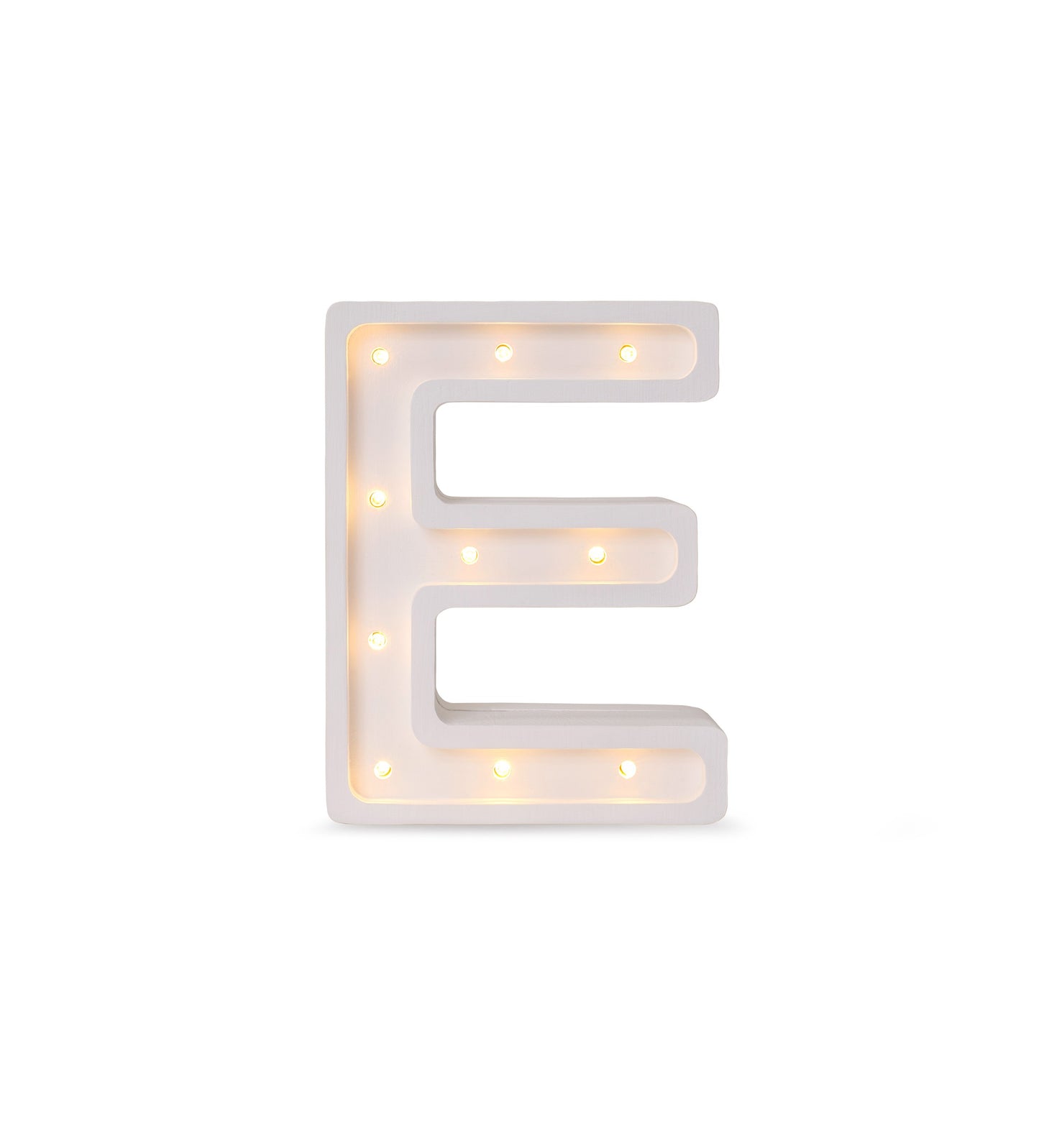 Little Lights Letter E Lamp - Personalized handmade wooden initial night light