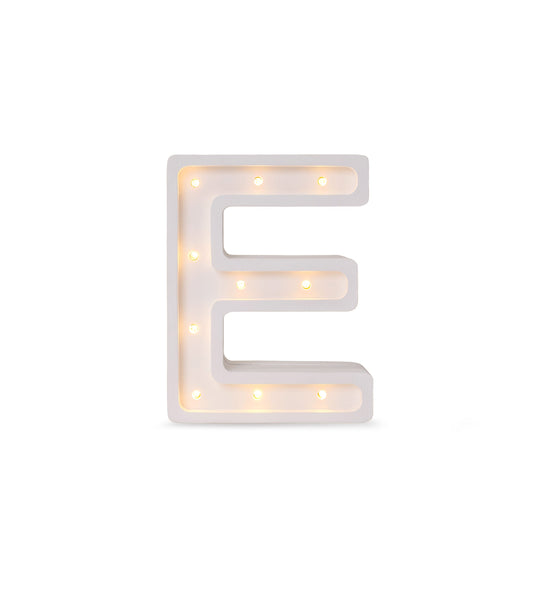 Little Lights Letter E Lamp - Personalized handmade wooden initial night light