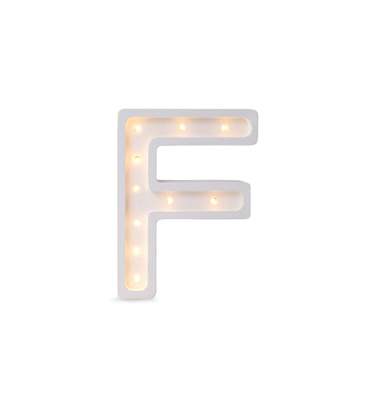 Little Lights Letter F Lamp - Personalized handmade wooden initial night light