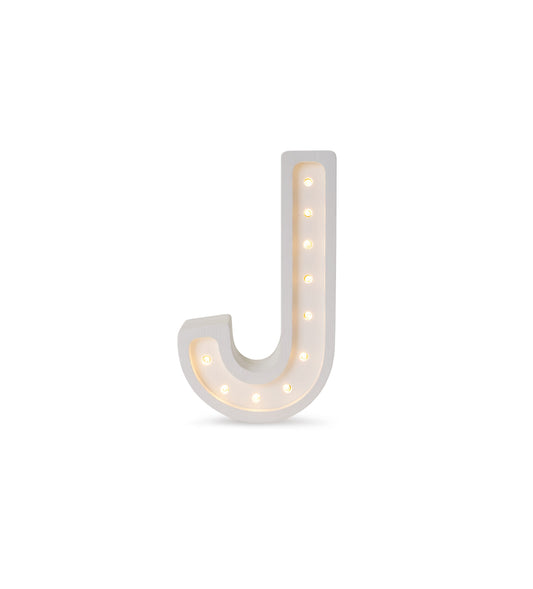 Little Lights Letter J Lamp - Personalized handmade wooden initial night light
