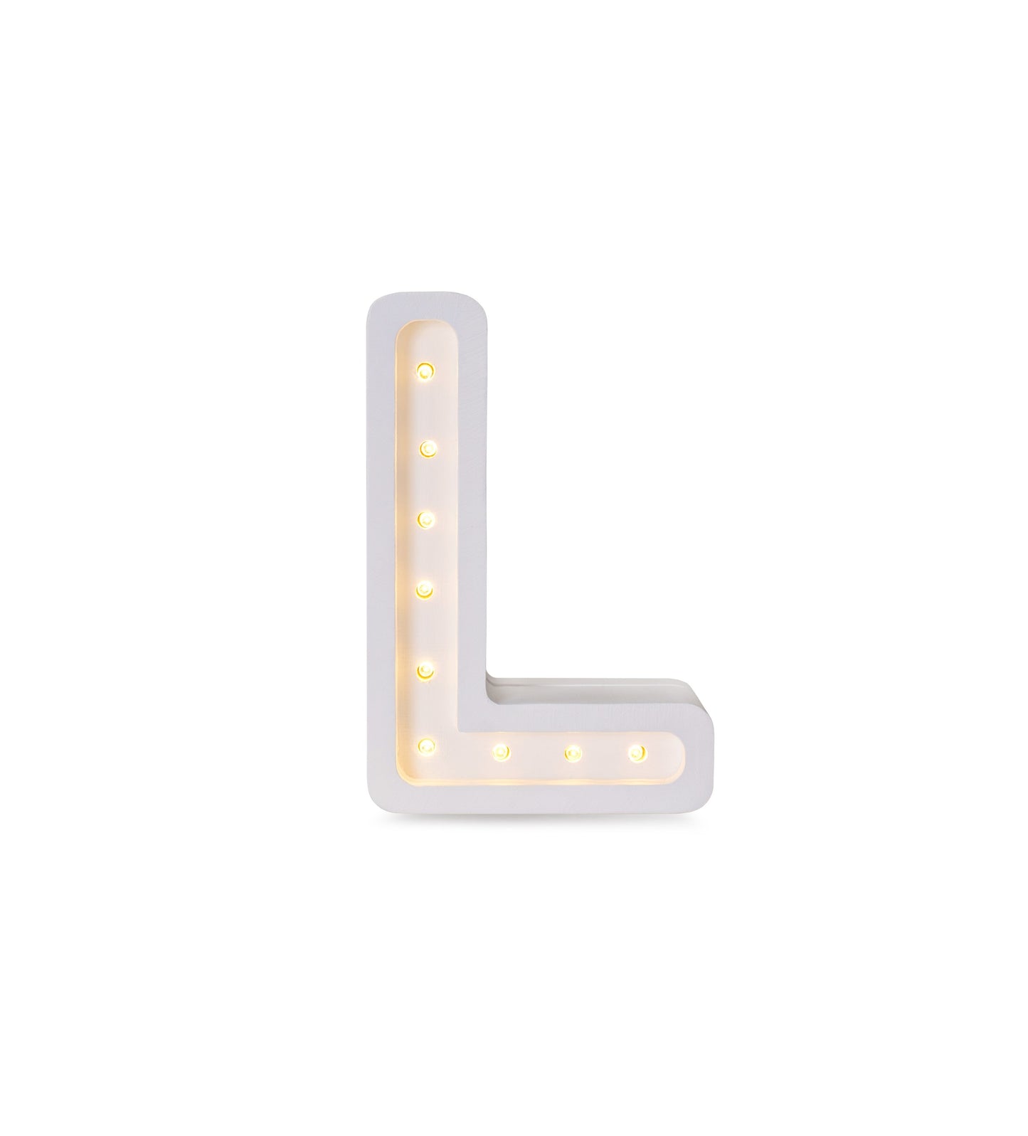 Little Lights Letter L Lamp - Personalized handmade wooden initial night light