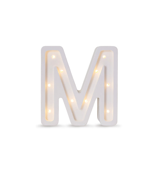 Little Lights Letter M Lamp - Personalized handmade wooden initial night light