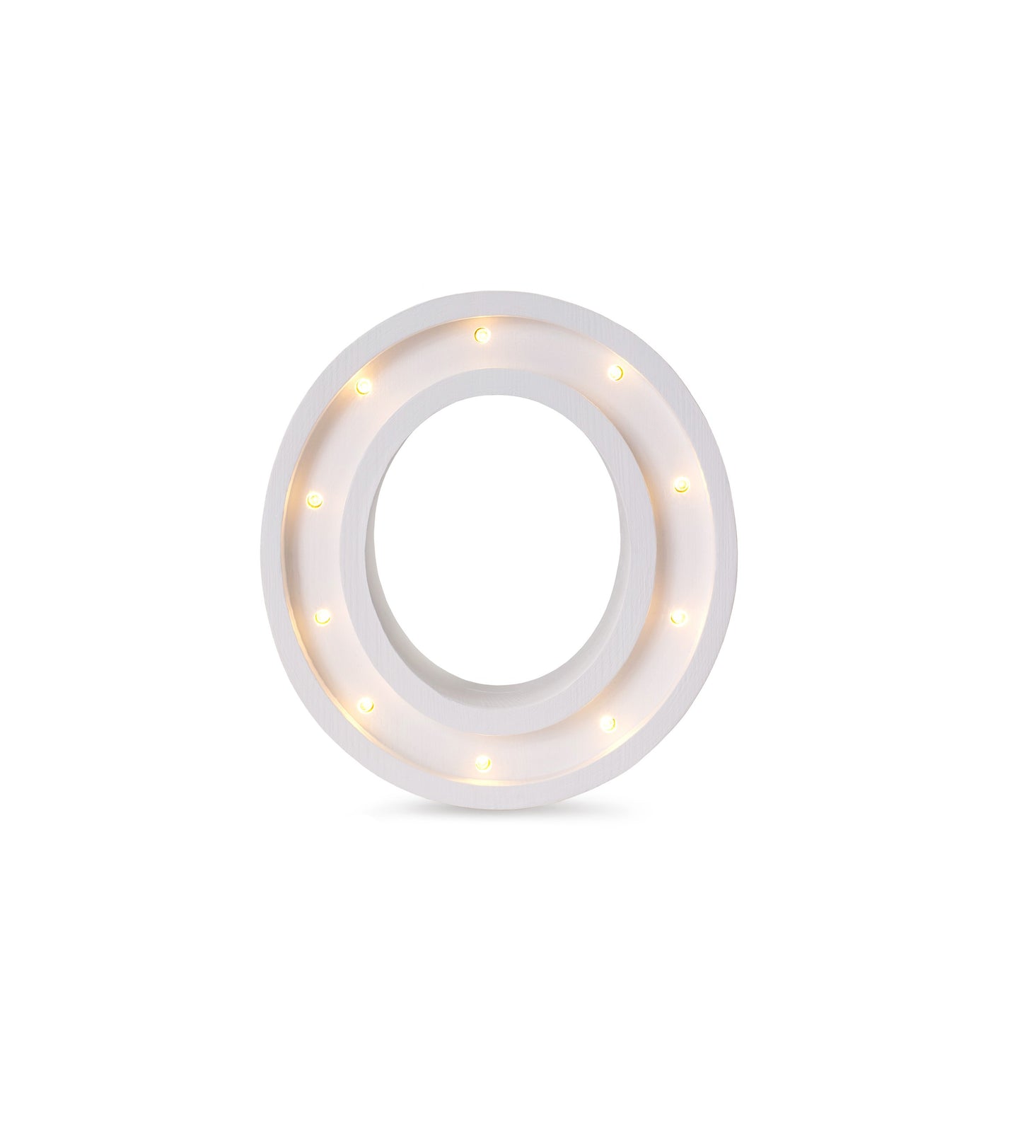 Little Lights Letter O Lamp - Personalized handmade wooden initial night light