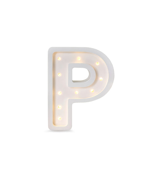 Little Lights Letter P Lamp - Personalized handmade wooden initial night light