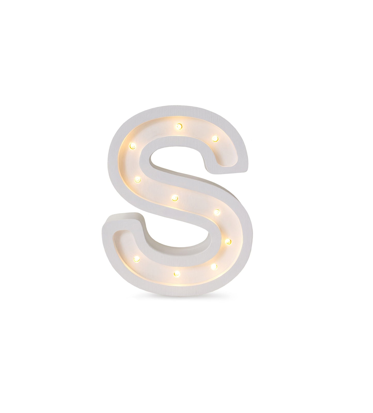 Little Lights Letter S Lamp - Personalized handmade wooden initial night light