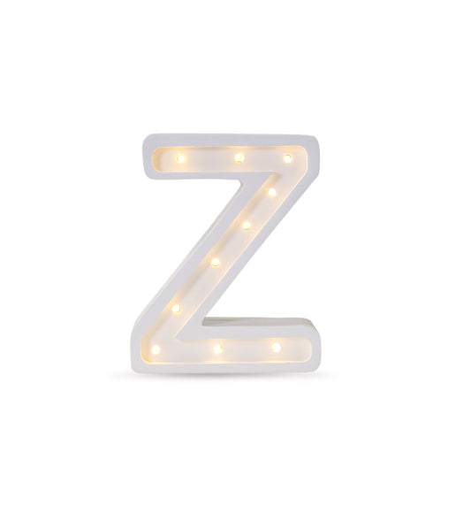 Handmade solid pine wood alphabet night light with LEDs - Z