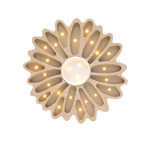 Little Lights blooming brown daisy shaped wall light for kids room