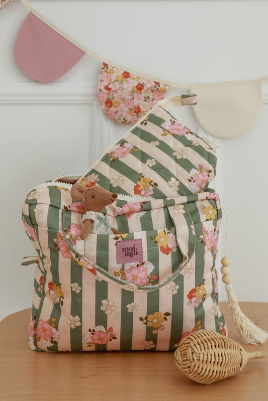 Handmade in Poland: Green Striped travel organizers for parents