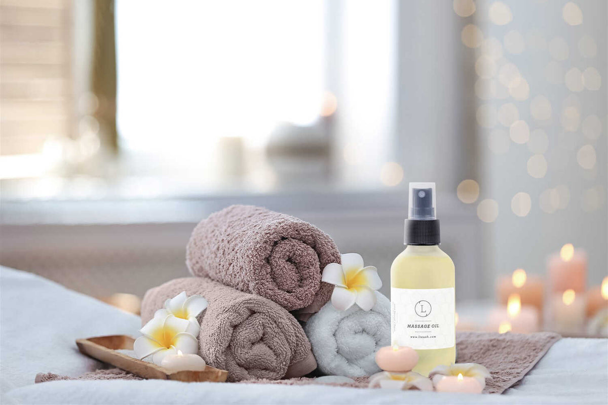 Bathroom view of Eucalyptus Aromatherapy Massage Oil - Natural soothing body massage oil | Lizush