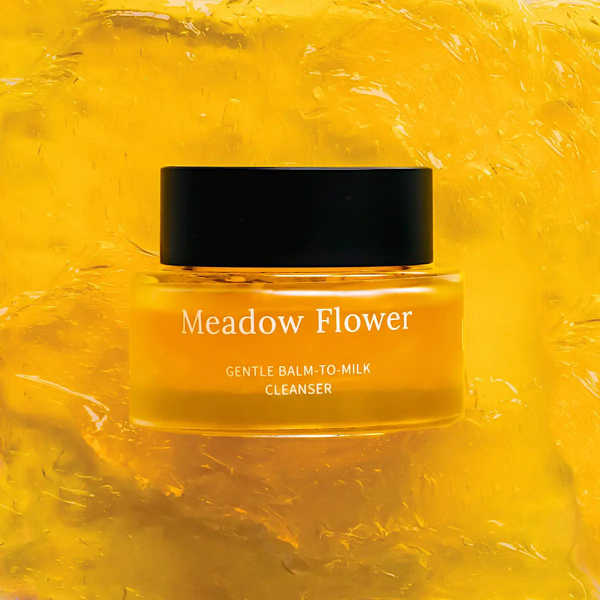 Front view of 50ml jar of natural Meadow Flower Gentle Balm-to-Milk Cleanser by USVA Cosmetics