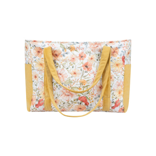 Moi Mili Flower Power Mom Weekender Bag - Large floral quilted cotton bag-Back View
