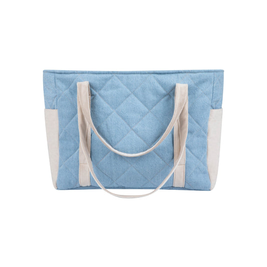 Moi Mili Jeans Mom Weekender Bag - Durable denim-style cotton bag-Back View