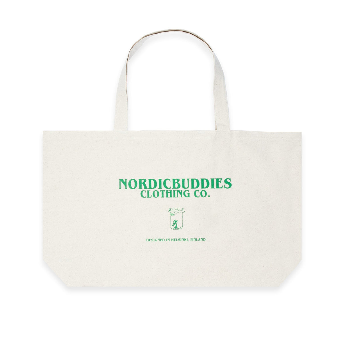Back view of the oversized black canvas Moomin Jungle XXL tote bag by Nordicbuddies