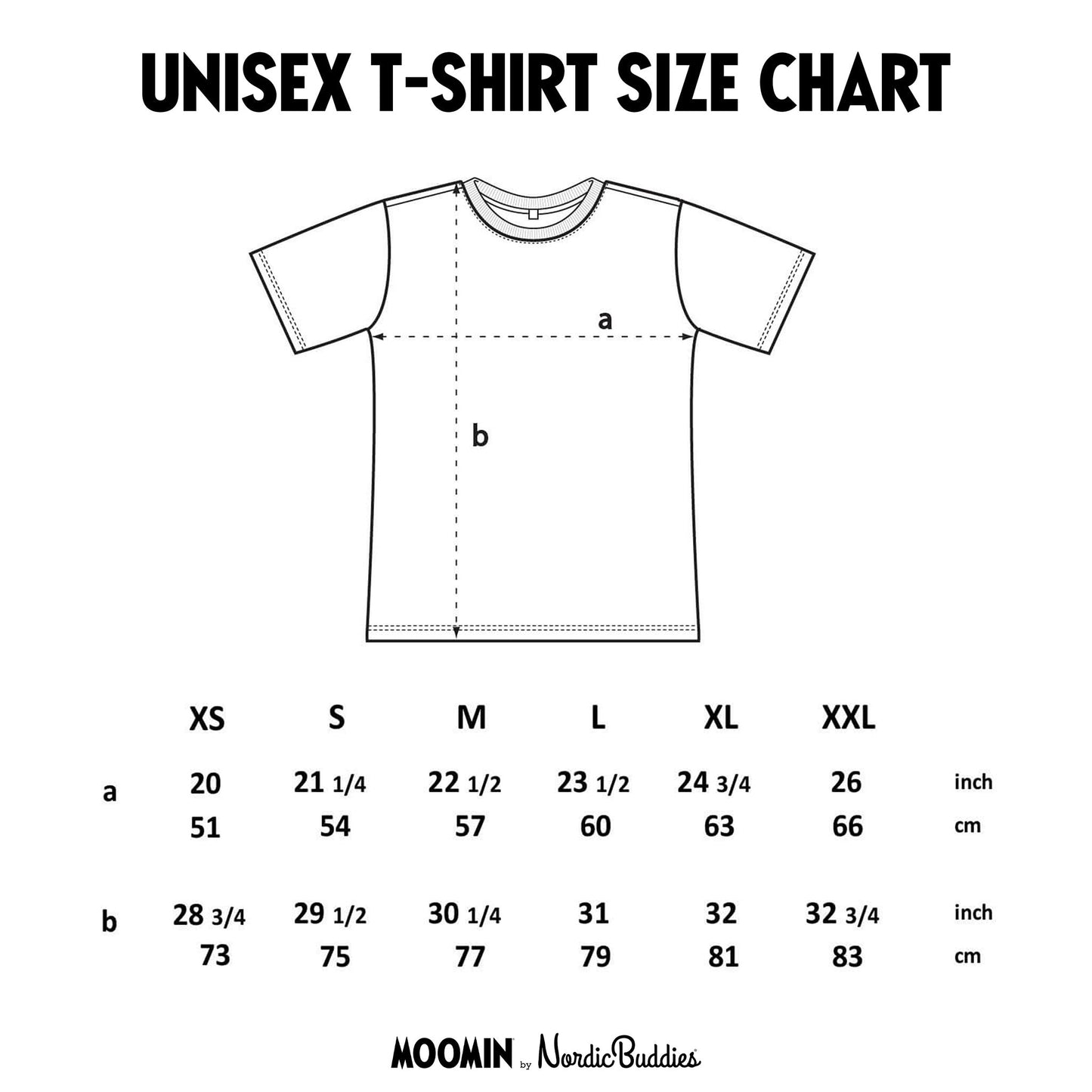 Size guide of Organic Cotton Premium T-Shirt Moominpappa