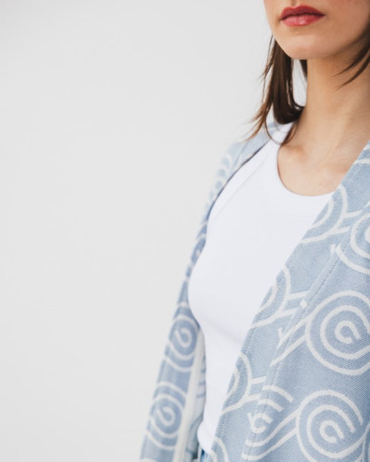 Texture shot: soft bamboo-cotton blend fabric - Blue