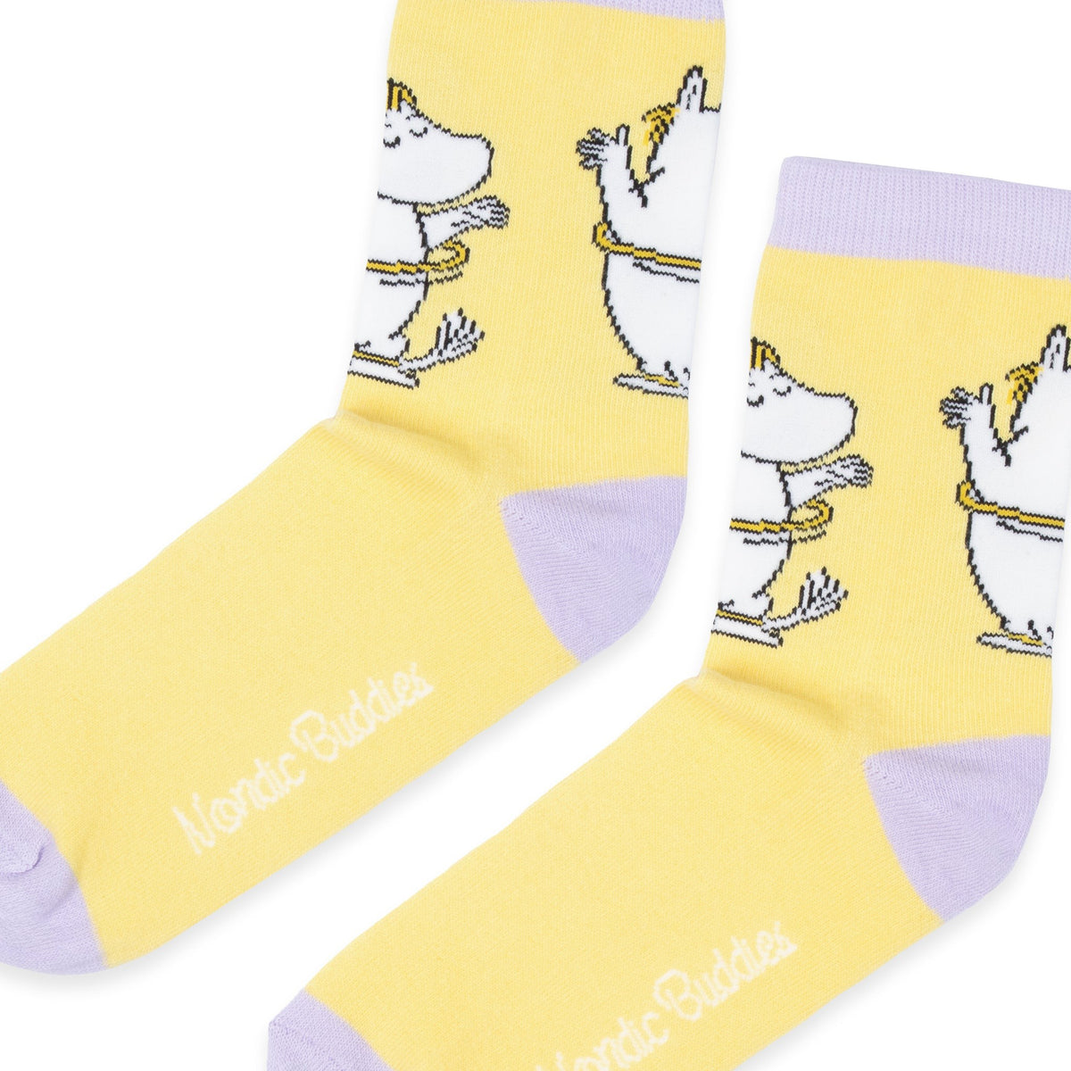Official Moomin Snorkmaiden yellow women's socks pair detail view