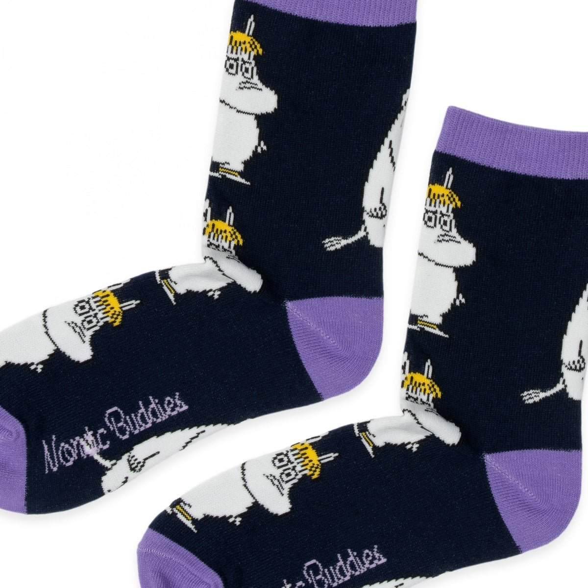 Official Moomin Snorkmaiden women's socks pair close up view