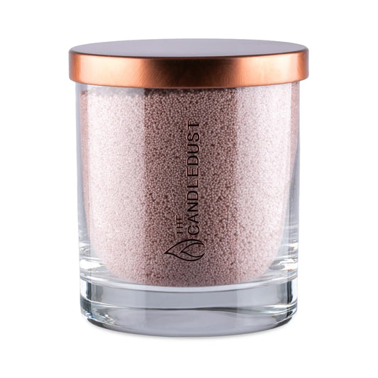 Candledust Nude unscented pearled candle in a 160g transparent glass jar with natural cotton wick