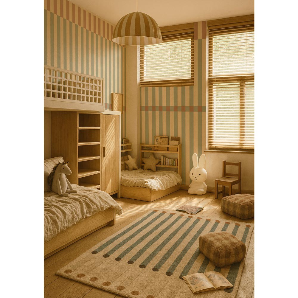 Stripes Nostalgia Green Wallpaper