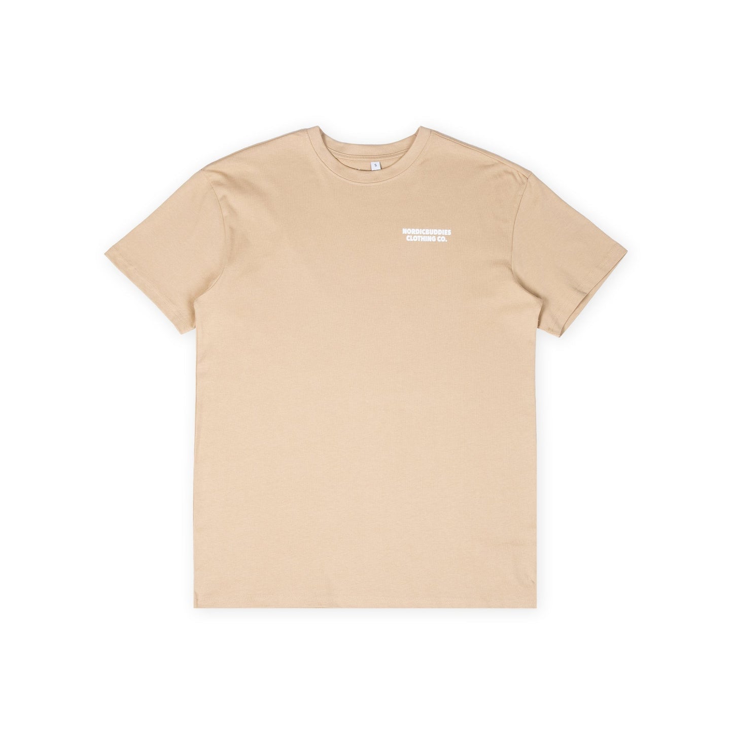 Front view of the Moomintroll's Temper T-Shirt Unisex Beige - Premium organic cotton tee by Nordicbuddies