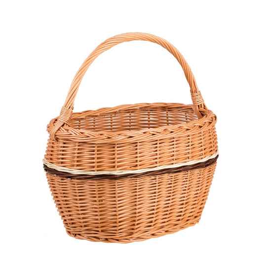 Sside view Walissa Shopping Basket With Wicker Handle