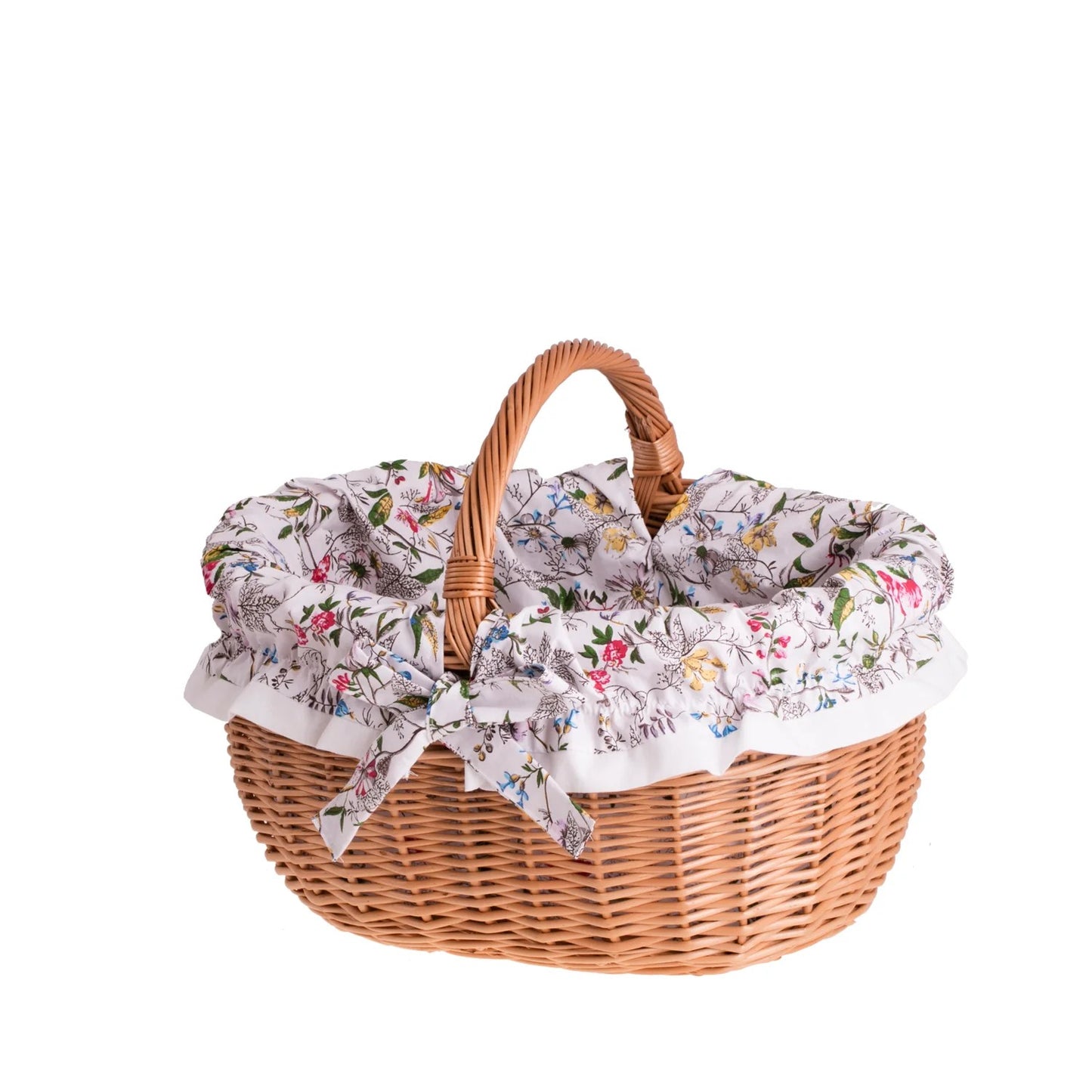 Werburga Shopping Basket With Wicker Handle And White Trim