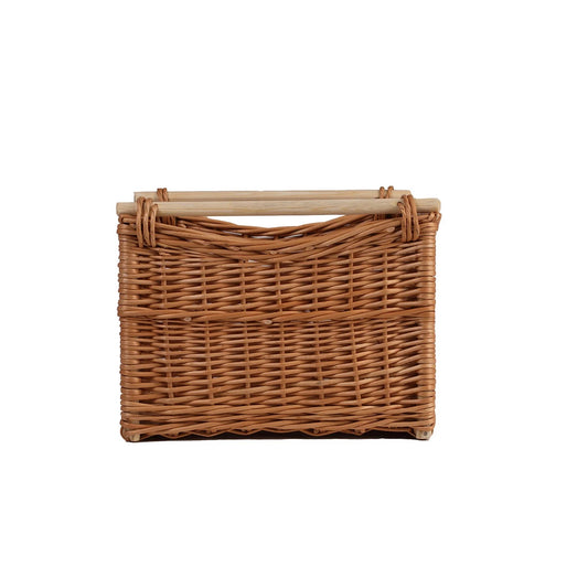 Eco-friendly wicker organizer for books and accessories