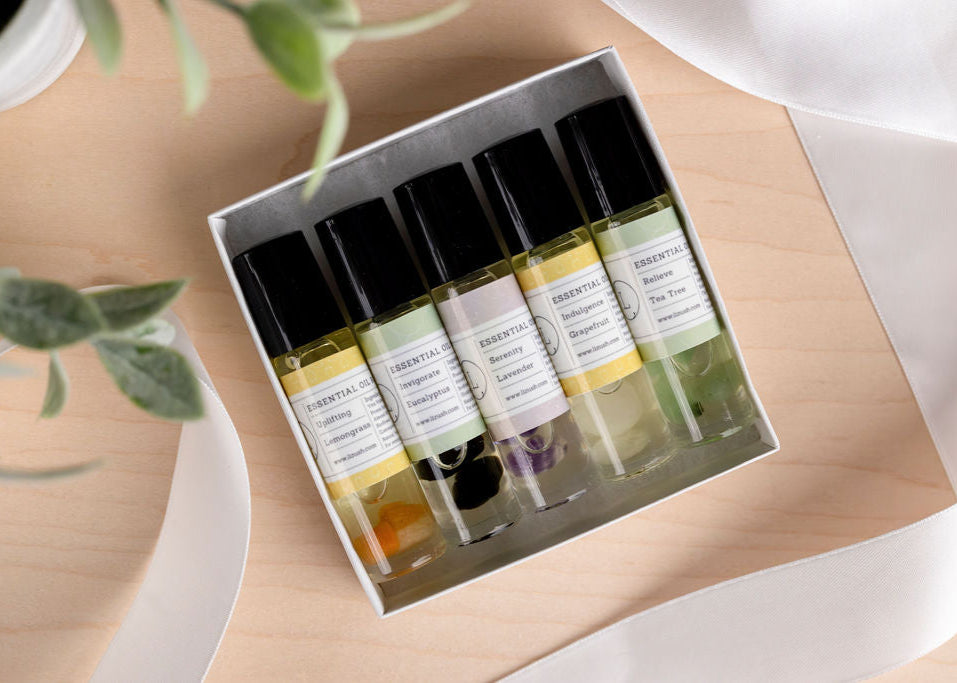 Natural Essential Oil Roll-On Set – 5 Aromatherapy Oils-0