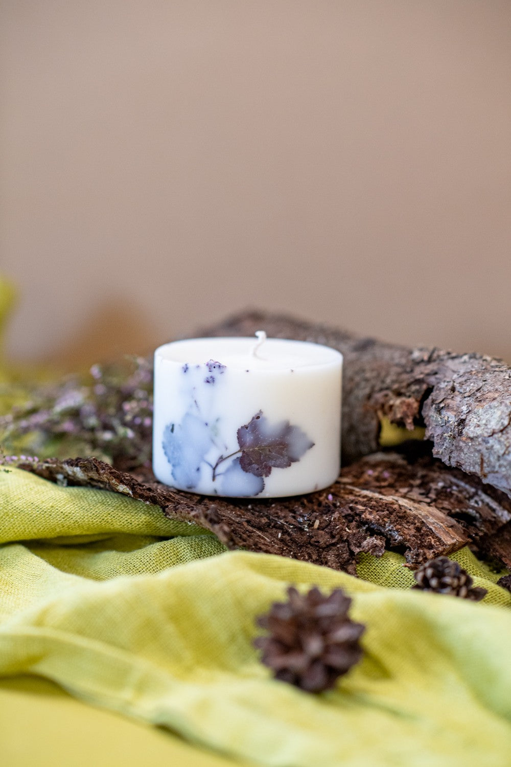White forest scented natural soy candle handmade by TL Candles