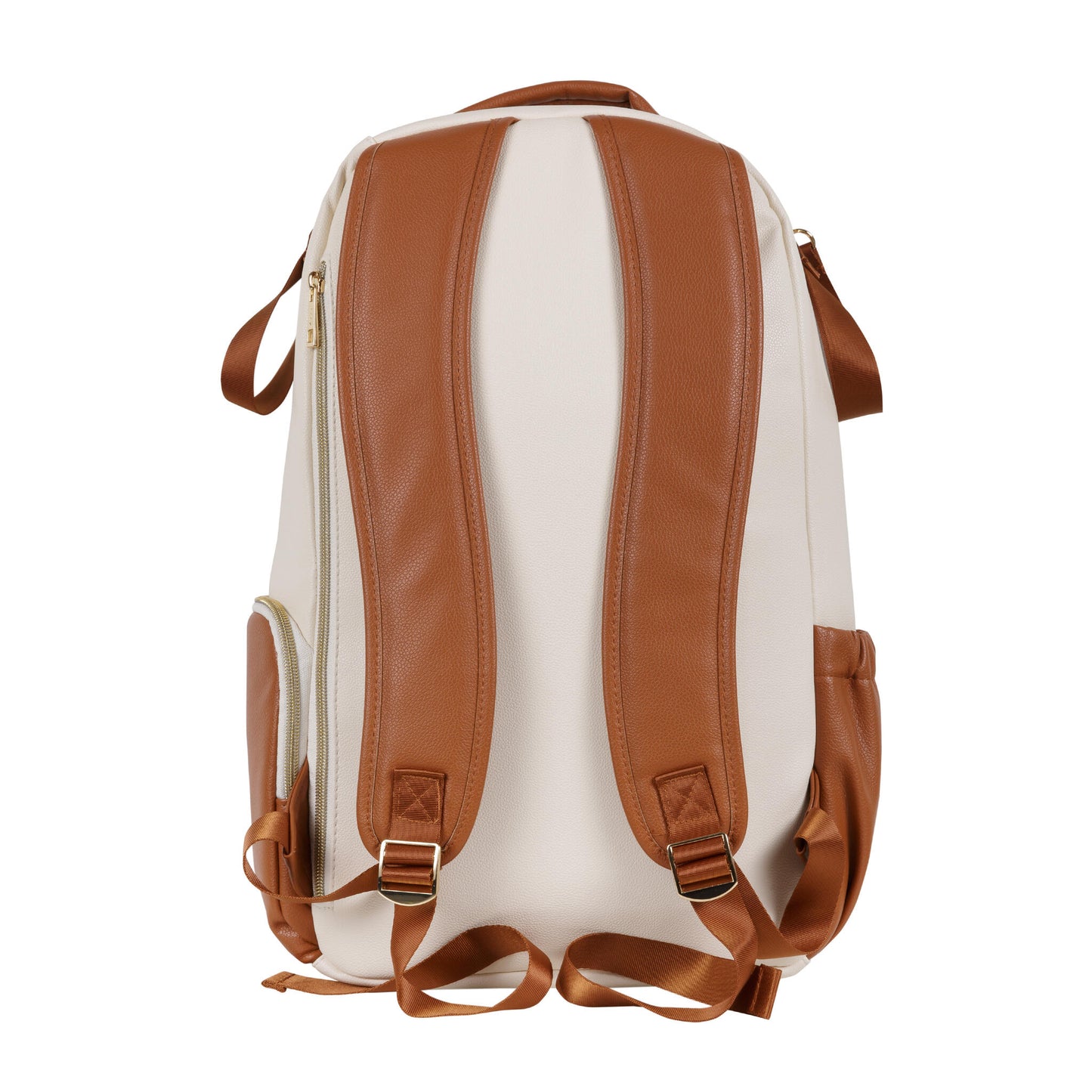 Rear view of the Cappuccino large backpack with padded shoulder straps