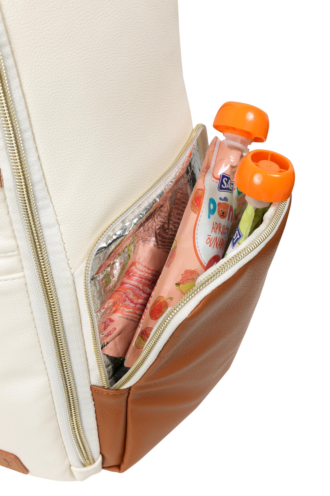 Kleiner Wickelrucksack – Cappuccino
